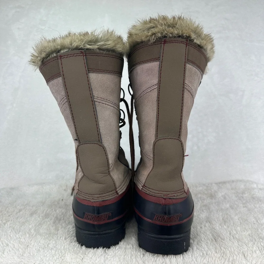 Khombu North Star  Snow Boots 9M Faux Fur Trim Lace Up Winter Weather Outdoors